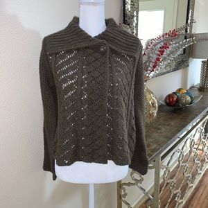Caslon wool blend brown cardigan
